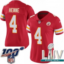 2020 Super Bowl LIV Women Nike Kansas City Chiefs #4 Chad Henne Red Team Color Vapor Untouchable Limited Player NFL Jersey