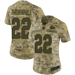 Chiefs 22 Juan Thornhill Camo Women Stitched Football Limited 2018 Salute to Service Jersey