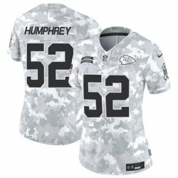 Women Kansas City Chiefs 52 Creed Humphrey 2024 F U S E Arctic Camo Salute To Service Limited Stitched Football Jersey