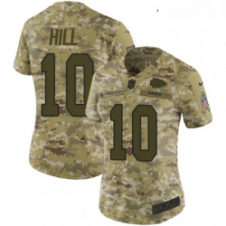 Womens Nike Kansas City Chiefs 10 Tyreek Hill Limited Camo 2018 Salute to Service NFL Jersey