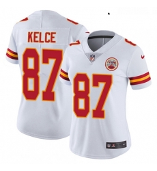 Womens Nike Kansas City Chiefs 87 Travis Kelce White Vapor Untouchable Limited Player NFL Jersey