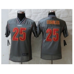 Nike Youth Kansas City Chiefs #25 Charles Grey Jerseys(Vapor)