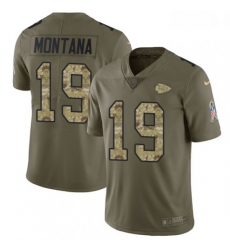 Youth Nike Kansas City Chiefs 19 Joe Montana Limited OliveCamo 2017 Salute to Service NFL Jersey