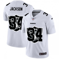 Las Vegas Raiders 34 Bo Jackson White Men Nike Team Logo Dual Overlap Limited NFL Jersey