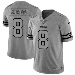 Las Vegas Raiders 8 Marcus Mariota Men Nike Gray Gridiron II Vapor Untouchable Limited NFL Jersey