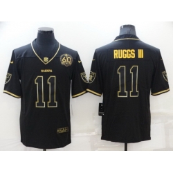 Men Las Vegas Raiders 11 Henry Ruggs III Black Gold With 60th Anniversary Patch Vapor Limited Stitched jersey