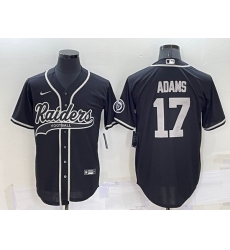 Men Las Vegas Raiders 17 Davante Adams Black Cool Base Stitched Baseball Jersey