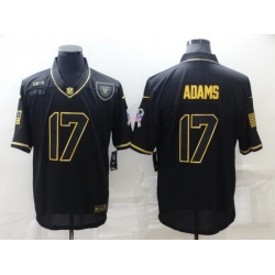 Men Las Vegas Raiders 17 Davante Adams Black Gold Salute To Service Limited Stitched jersey