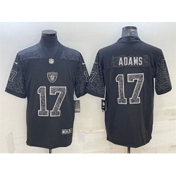 Men Las Vegas Raiders 17 Davante Adams Black Reflective Limited Stitched Football Jersey