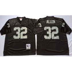 Men Las Vegas Raiders 32 Marcus Allen Black M&N Throwback Jersey