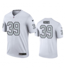 Men Las Vegas Raiders 39 Nate Hobbs White Color Rush Legend Jersey