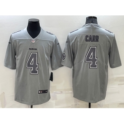 Men Las Vegas Raiders 4 Derek Carr Grey Atmosphere Fashion Stitched Jersey