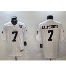 Men Las Vegas Raiders 7 Colin Kaepernick White With 65th Anniversary Patch Vapor Limited Stitched Football Jersey