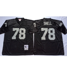 Men Las Vegas Raiders 78 Art Shell Black M&N Throwback Jersey