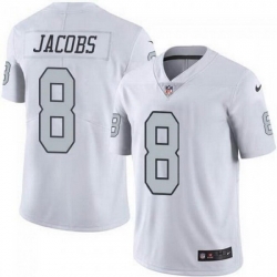 Men Las Vegas Raiders 8 Josh Jacobs White Color Rush Limited Stitched jersey