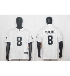 Men Las Vegas Raiders 8 Kirk Cousins White 2026 F U S E Vapor Untouchable Limited Stitched Football Jersey Men Las Vegas Raiders 8 Kirk Cousins White 2026 F U S E Vapor Untouchable Limited Stitched Football Jersey