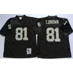 Men Las Vegas Raiders 81 Tim Brown Black M&N Throwback Jersey