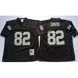 Men Las Vegas Raiders 82 Al Davis Black M&N Throwback Jersey