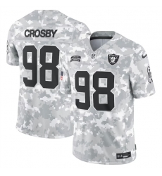 Men Las Vegas Raiders 98 Maxx Crosby 2024 Arctic Camo Salute To Service Limited Stitched Football Jersey