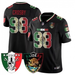 Men Las Vegas Raiders  98 Maxx Crosby Black Mexico F U S E  Vapor Stitched Football Jersey