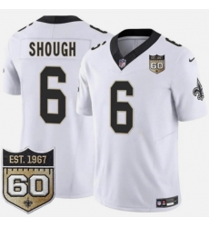 Men Nike New Orleans Saints White Shough #6 White Stitched F U S E Stitched Jersey