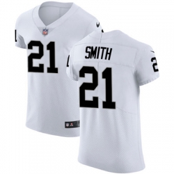 Men Nike Raiders #21 Sean Smith White Stitched NFL Vapor Untouchable Elite Jersey