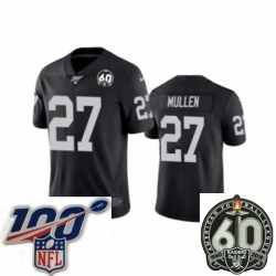 Men Oakland Raiders #27 Trayvon Mullen Black 60th Anniversary Vapor Untouchable Limited Player 100th Season Football Jersey