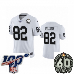 Men Oakland Raiders #82 Luke Willson White 60th Anniversary Vapor Untouchable Limited Player 100th Season Football Jersey