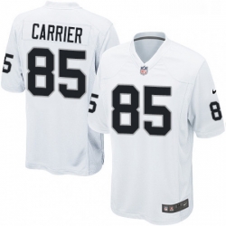 Mens Nike Oakland Raiders 85 Derek Carrier Game White NFL Jersey