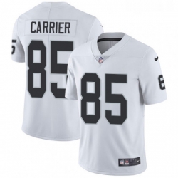 Mens Nike Oakland Raiders 85 Derek Carrier White Vapor Untouchable Limited Player NFL Jersey