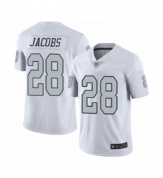 Mens Oakland Raiders 28 Josh Jacobs Limited White Rush Vapor Untouchable Football Jersey