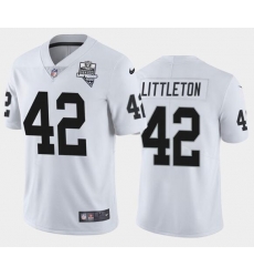 Men's Oakland Raiders White #42 Cory Littleton 2020 Inaugural Season Vapor Limited Stitched NFL Jersey