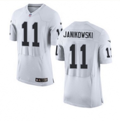 Nike Oakland Raiders #11 Sebastian Janikowski White Men 27s Stitched NFL New Elite Jersey