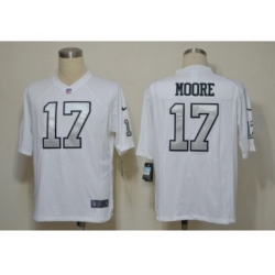 Nike Oakland Raiders 17 Denarius Moore White Game Silver number NFL Jersey