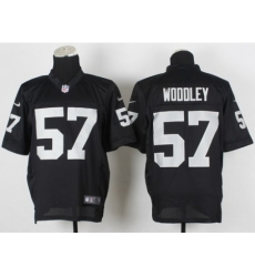 Nike Oakland Raiders 57 LaMarr Woddley Black Elite NFL Jersey