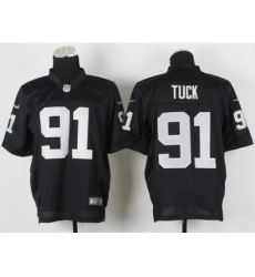 Nike Oakland Raiders 91 Justin Tuck Black Elite NFL Jersey