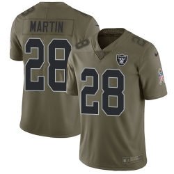 Nike Raiders #28 Doug Martin Olive Mens Stitched NFL Limited 2017 Salute To Service Jersey