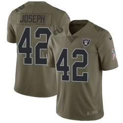 Nike Raiders #42 Karl Joseph Olive Mens Stitched NFL Limited 2017 Salute To Service Jersey