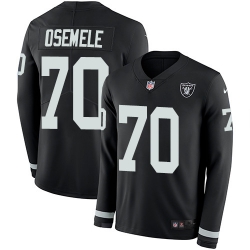 Nike Raiders #70 Kelechi Osemele Black Team Color Men Stitched NFL Limited Therma Long Sleeve Jersey