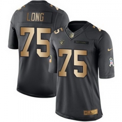 Nike Raiders #75 Howie Long Black Mens Stitched NFL Limited Gold Salute To Service Jersey