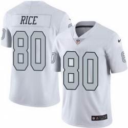 Nike Raiders #80 Jerry Rice White Mens Stitched NFL Limited Rush Jersey