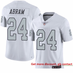 Raiders 24 Johnathan Abram White Men Stitched Football Limited Rush Jersey