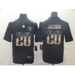 Raiders 28 Josh Jacobs Black Statue Of Liberty Limited Jersey