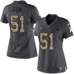 Nike Raiders #51 Bruce Irvin Black Womens Stitched NFL Limited 2016 Salute to Service Jersey