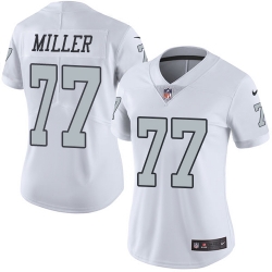 Nike Raiders #77 Kolton Miller White Womens Stitched NFL Limited Rush Jersey