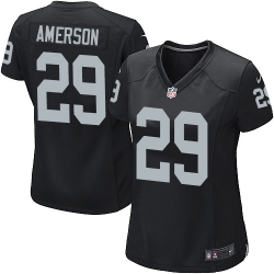 Oakland Raiders #29 David Amerson Womens Black Jersey