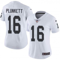 Women Las Vegas Raiders 16 Jim Plunkett White Vapor Untouchable Limited Stitched Jersey