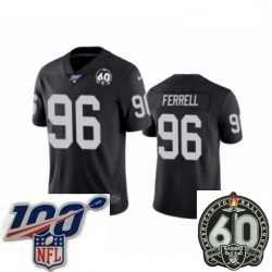 Women Oakland Raiders #96 Clelin Ferrell Black 60th Anniversary Vapor Untouchable Limited Player 100th Season Football Jersey