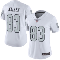Women Raiders 83 Darren Waller White Stitched Football Limited Rush Jersey