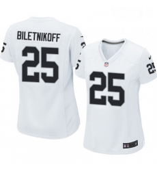 Womens Nike Oakland Raiders 25 Fred Biletnikoff Game White NFL Jersey